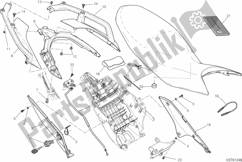 Toutes les pièces pour le Siège du Ducati Hypermotard Hyperstrada 939 USA 2016